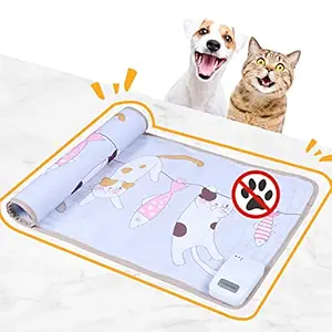 DOGNESS Repellent Mat for Cats and Dogs Behavior Training , 60* 15 Inches Pet Shock Mat for Cats Deterrent Indoor Furniture,Electric Fence Battery-Operated with 3 Training Modes (Cat Balcony)
