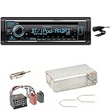 Inklusive ISO-Anschlusskabel, Antennenadapter und Entriegelungsbügel für das Werksradio.