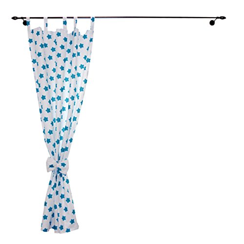 Kinderzimmer Gardinen 2er Set Vorhänge mit Schleifen Dekoschal 155x100cm Schlaufenschal Babyzimmer Kindergardinen - 4
