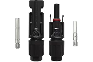 Solarsys® - Connettore fotovoltaico PV maschio/femmina, adatto per pannello solare cavo 4 mm² / 6 mm², DC 1500 V, certificazione TÜV IP68, connettori solari impermeabili (2 paia)