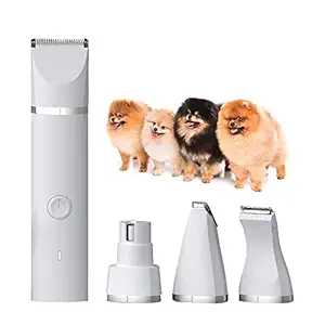 24x7 eMall 4 In 1 Automatic Rechargeable Pet Hair Trimmer, Nail Grinder, Ear Trimmer, Paw trimmer for Dog and Cat Cordless and Rechargeable Trimmer