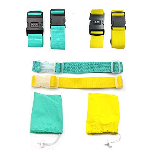 Correa Maleta Equipaje de Correa Ajustable Seguridad Candado Correa Viaje Cinturones 4 Pcs