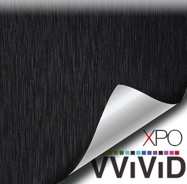 VVIVIDÃ?® Black Brushed Steel 5ft x 1ft NEW Vinyl Wrap Roll with Air Release Technology by VViViD