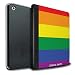 Produktbild Personalisiert Benutzerdefinierte LGBT Gay Pride PU-Leder Hülle für Apple iPad 9.7 (2017) / Regenbogen Streifen Stampel Design/Initiale/Name/Text Tablet Schutzhülle/Tasche/Etui