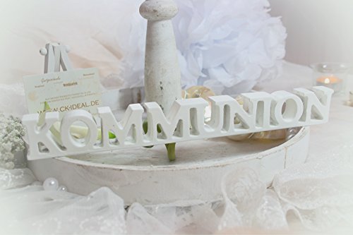Aufsteller „Kommunion“ Holz weiß, ca. L: 28cm / H:3cm/ T:2cm - 2