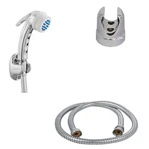 SHRUTI ABS Health Faucet with Rubbit Cleaning System,with 1.5mtr SS Full Flexible Shower Tube and ABS Chrome Plated Stand (1175-1170)