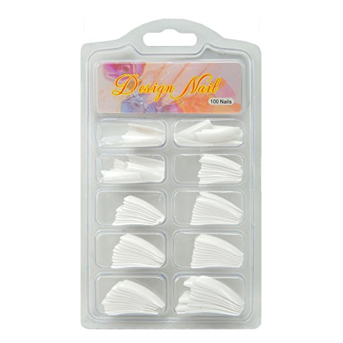 100 Nail Tips French Acrylic Artificial False Nails Retail False Nail Art Design Tips French Acrylic UV Salon