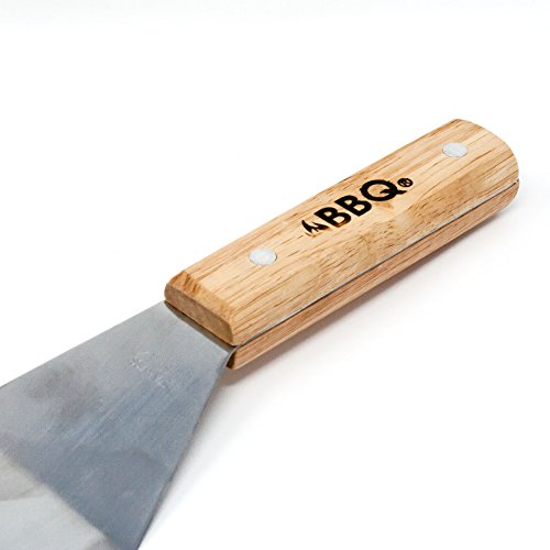 Big-BBQ Grill-Spachtel aus Edelstahl | Grill-Wender mit Holzgriff | XL Grillbesteck 22x11cm - 4