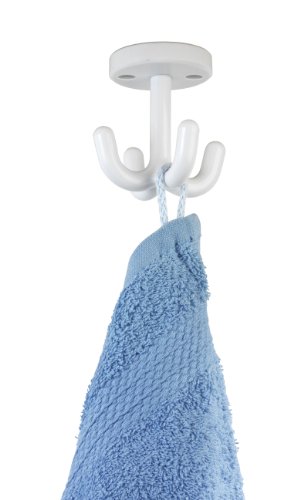 WENKO 4214085100 4-fach Haken – drehbar, für Küche, Bad und Haushalt, Kunststoff, 7 x 7 x 7 cm, Weiß - 6