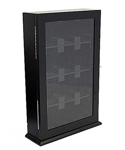 Preisvergleich Produktbild Uhrenvitrine Wand - Tischvitrine für 12 Uhren schwarz