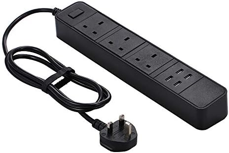 WiFi Power Strip 3AC Socket 4 USB Charging Port Compatible for Android/iOS with Overcurrent/Over-Heating Protection LED Indicator Lamp 1.8M Cord Wire