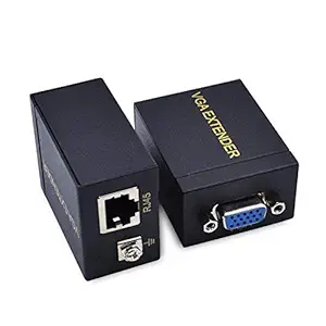 Microware VGA Signal 60 Meters Extender Over RJ45 + Cat5 + Cat6 Network Cable (1 Transmitter + 1 Receiver)