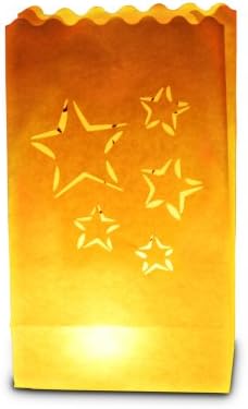 Candle Bags UK Candle Luminary Bags (Pack of 10) - Star Cutout Design