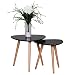 Produktbild Wohnling Beistelltisch Scanio Form Dreieck Skandinavischer, Matt Lackierter Wohnzimmertisch mit Holz-Gestell, Wohnzimmer Möbel Tisch, Dreibein Couchtisch 2 Teilig, 2er Set, schwarz