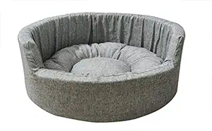 Hiputee Soft Dual Dog/Cat Bed (Medium, Light Grey)