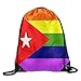 Produktbild Shanzhi Regenbogen-Flagge von Kuba, lustiger Turnbeutel mit Kordelzug für Reisen, Schulrucksack