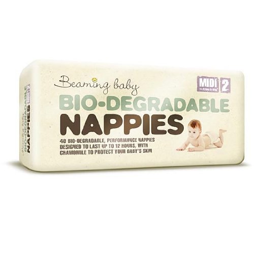 Beaming Baby Biodegradable Nappies 40 x 4 Pack (160 Nappies) - Size 2