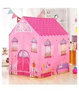 WOWEE Jumbo Size Tent House for Kids - Color - Pink (Happy House Tent)