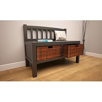 storage basket bench drawers underneath wicker hallway shoe etc solid wood