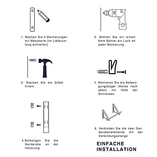 Klappbar Wand-Kleiderständer,Samione Kleiderhaken Garderobenhaken Kleiderlüfter Wandgarderobe Geeignet für Wohnzimmer, Bad, Schlafzimmer, Büro, Silber 40 x 33 x 30CM (2 pcs) - 9