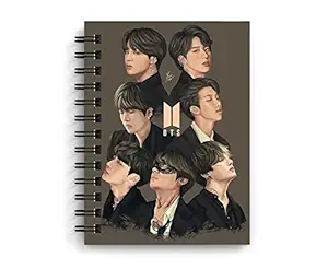 BTS BANGTON Boys New 2022 160 Ruled Pages Diary Edition + Free Personalized Bookmark by CRAFT MANIACS | Best 2022 Gift for BTS Army (Brown MASK FACE Art Dairy)