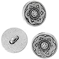 Boutons - boutons métal tige en fleur prisme en couleur laiton antique - en métal 20mm - 3/4 pouces - 6 pcs - France