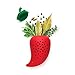 Produktbild Grifri Chili Form Gewürzfilter Silikon-Kräutergewürz-Infuser-Teesieb-Filter-Chili-nahrungsmittelsichere Crock COQ-Suppe-Eintopf-Küche, die Gewürz-Werkzeug Kocht
