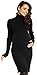Zeta Ville Women's Maternity Stretch Warm Knit Bodycon Dress Polo Neck - 417c (Black, 8/12)
