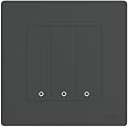MOES 3 Gang ZigBee Wireless 9 Scene Switch Mechanical Push Button Battery Powered Smart Home Automation Scenario Switch for Tuya Smart Devices, Requires Tuya ZigBee Gateway, Nickel Black