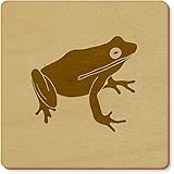 Azeeda 6 x 'Hermosa Rana' 95mm Cuadrado De Madera Posavasos (CR00121100)