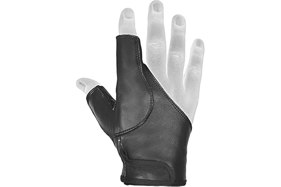 Archery Bow Glove – 100% Leather Half Thumb & Index Finger – Right or Left Hand – Traditional Shooting Glove for Precision & Comfort