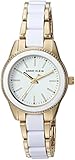 Anne Klein Damen-Armbanduhr Armband Goldfarbenes Edelstahl Quarz AK/3212WTGB