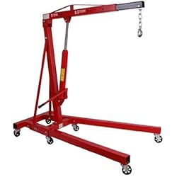 EBERTH 1000 kg Grue d'atelier (Boum grue 1050-1590 mm, 6 Roulettes, Pliant, Vérin hydraulique robuste)