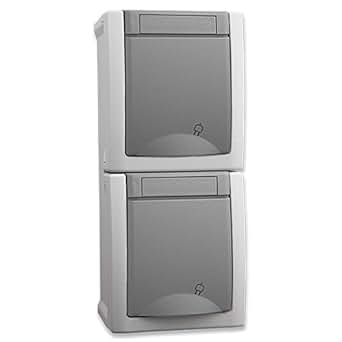 Steckdose 2 fach senkrecht , Aufputz, Feuchtraumsteckdose, ViKO: Amazon