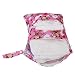 2-Zip Washable Baby Cloth Diaper Nappy Bag Monkey Heart Pink