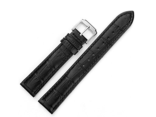 Uhrenarmband aus echtem Leder in Schwarz für 18 mm Stegbreite – 1 Stück - 2