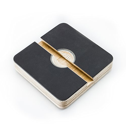 FORMGUT // iPad Ständer Holz, Tablet-halter für iPad Pro, Air 2, Mini 2, 2 Winkel Neigungen, Schreibtisch, Bett oder Boden Halterung // Handmade in Germany (Schwarz Linoleum) - 3