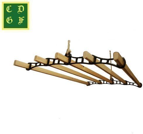 5 Lath Victorian kitchen ceiling pulley clothes airer maid laundry dryer 1.2M BLACK