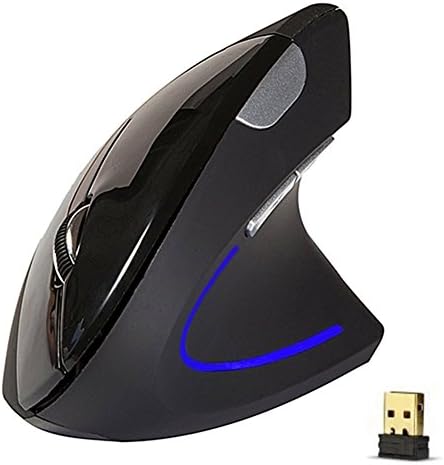 Honsdom 2.4G Wireless Vertical Ergonomic Optical Mouse, 800 / 1200 /1600DPI, 6 Buttons - Black