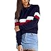 Price comparison product image Mumustar Womens Pullover Jumpers Crewneck Cropped Sweatshirts Cotton Splicing Long Sleeve Tops Blouses Winter Autumn Warm Outwear