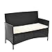 Produktbild ESTEXO Polyrattan Gartenbank 2-Sitzer Schwarz