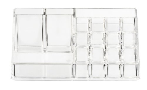 WENKO 20986100 Kosmetik Organizer Femme – mit 16 Aufteilungen , Kunststoff – Acryl, 22.5 x 8 x 12.5 cm, Transparent - 5