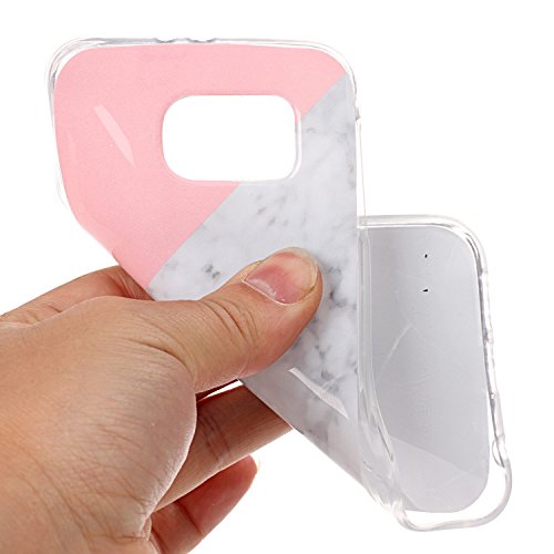 Cozy Hut Für Samsung Galaxy S6 Handyhülle mit Marmor / Marble Design(schwarz / Pink und weiß) | Handytasche | | Schale | | Hülle | | Case | Handy-etui | TPU-Bumper | Soft Case | Schutzhülle Cover für den optimalen Schutz ihres Samsung Galaxy S6 (5,1 Zoll) – Dreifarbiger Marmor - 4