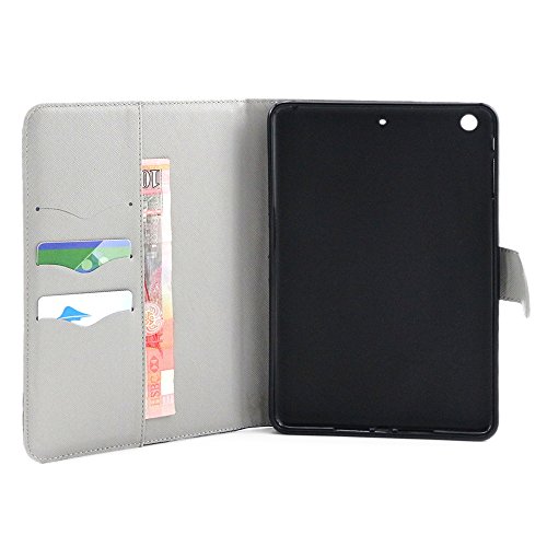 iPad Mini 3 Hülle, Deenor Dark blue butterfly Pattern PU Leder Abdeckung Stand Flip Schutzhülle Hülle für Apple iPad Mini 1/2/3 Generation. (Dark blue butterfly) - 6