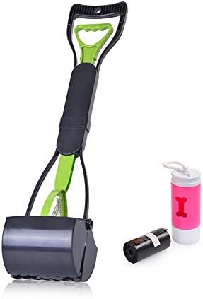 Uarter Pooper Scooper, Long Handle Pooper Scooper Set With Poop Bags &amp; Night Light