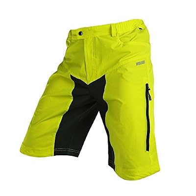Lixada hommes shorts Cuissard de compression de course cyclisme velo Escalade Pantalons VTT Vélo cyclisme (Jaune, M(CN)=S(EU))