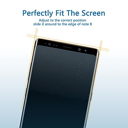 Protector de Pantalla Galaxy Note 8  Aonsen  2 Pack  3D Curvado Full Coverage Cristal Templado Protector de Pantalla  Anti-rasgu  os HD Vidrio Templado Protector para Samsung Galaxy Note 8 - Negro