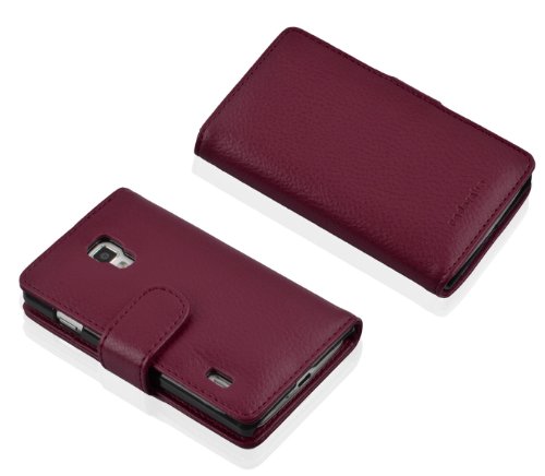 Cadorabo - Funda LG Optimus P710 L7II Book Style de Cuero Sint  tico en Dise  o Libro - Etui Case Cover Carcasa Caja Protecci  n con Tarjetero en BURDEOS-VIOLETA