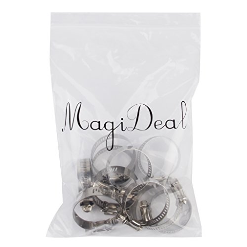 10pcs Einstellbar Kraftstoff Benzin Rohr Schlauchschellen Aus Rostfreiem Federklemme 27 51mm - 3