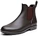 Produktbild Nzcm Kurze Damen Gummistiefel Herren Regenstiefel Wasserdicht Lack Regen Schuhe Ankle Chelsea Boots Gummi Stiefel mit Blockabsatz Braun Gr.35